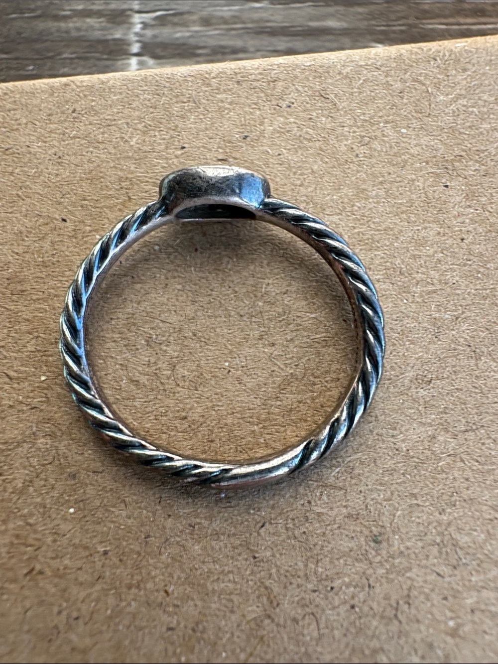 David Yurman Sterling Silver Pave Oval Rope Band Ring - Picture 3 of 6